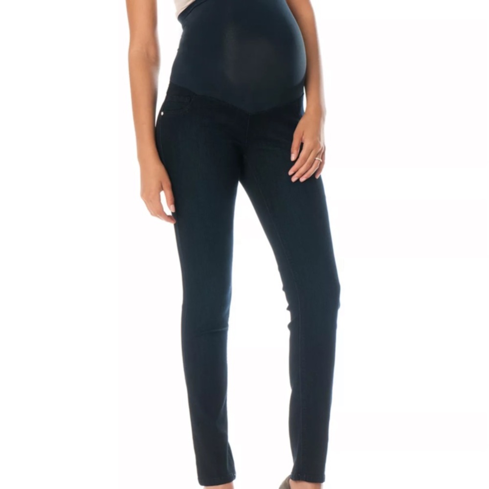 Fade To Blue Maternity Skinny Jeans, Dark Wash